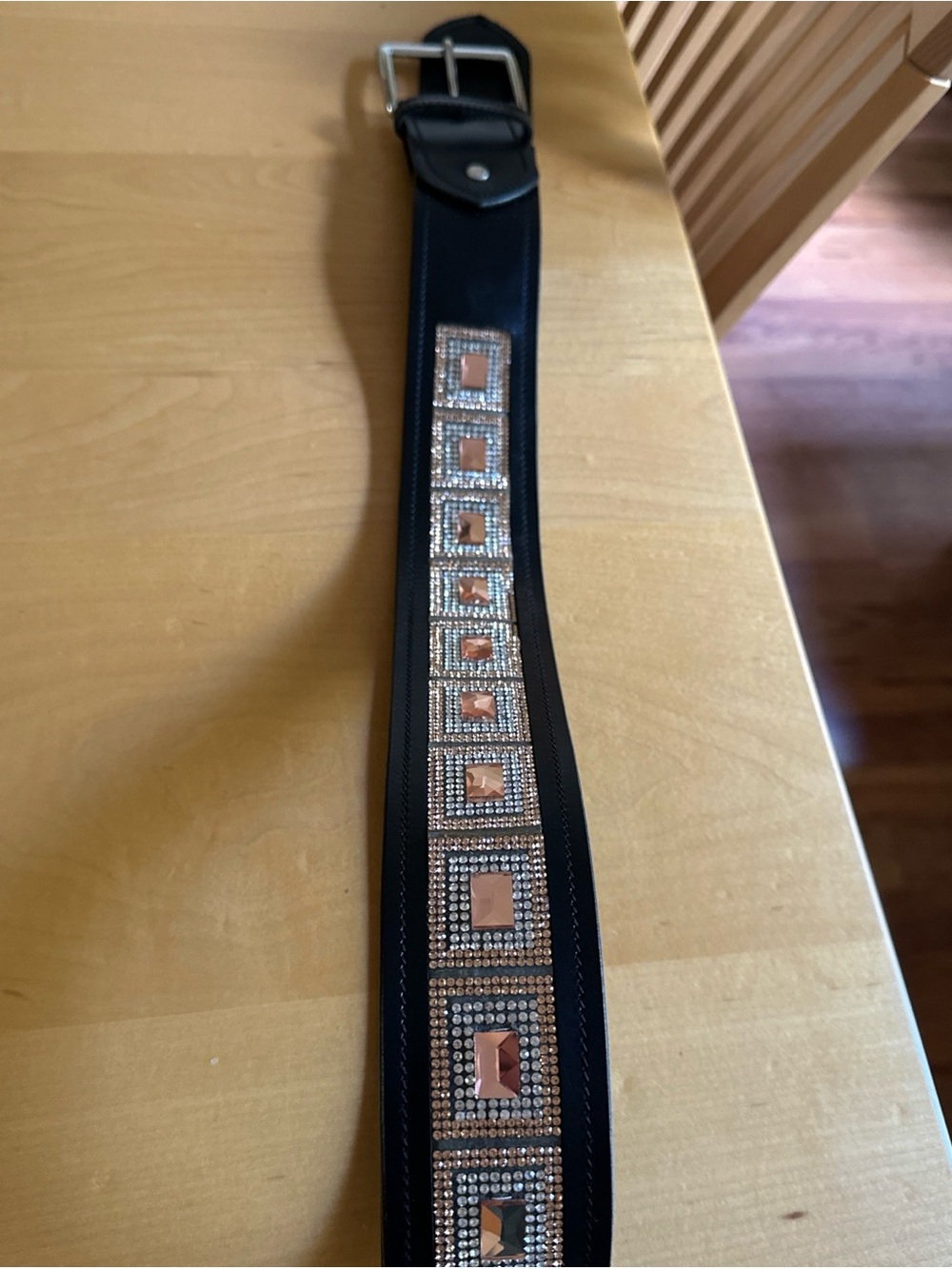 Elegant Equestrian Stockholm Black Bronze, and Silver Studded Women's Belt Large